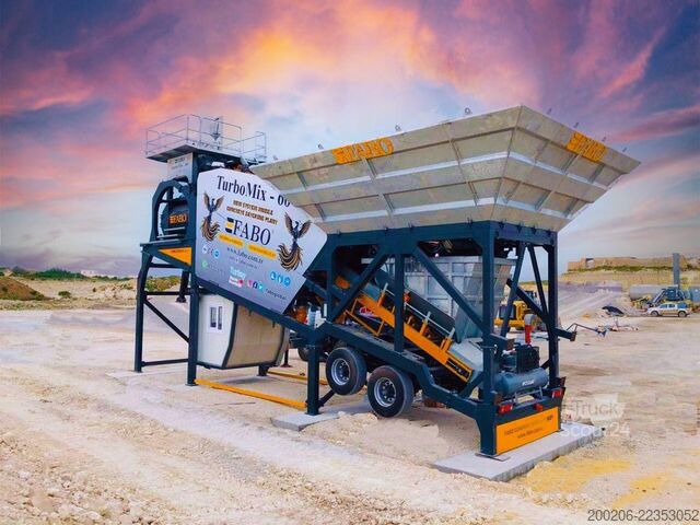 Mobilā betona maisīšanas iekārta FABO mobile concrete mixing plants 60 m³/h Mobile Concrete Mixing Plant
