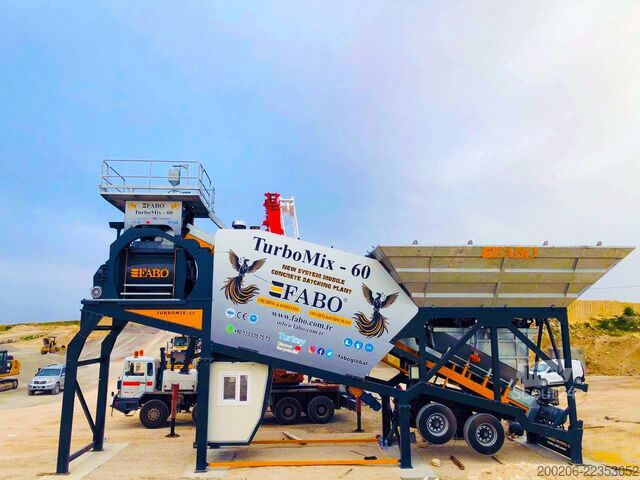 Mobilā betona maisīšanas iekārta FABO mobile concrete mixing plants 60 m³/h Mobile Concrete Mixing Plant