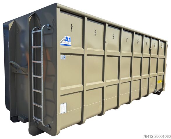 Krokcontainer A1 Container Normbehälter 36 m³ 2x Querspant ? RAL 7002 Olivgrau ? Abrollcontainer