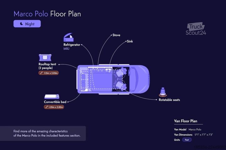 Caravana/autocaravana 2022 Mercedes Marco Polo | Automatique | Toit relevable