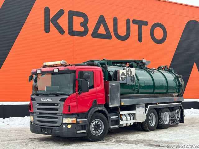 Camion aspirapolvere Scania P 420 8x4*4  Korp & son tank 14500 l + 1500 l /...