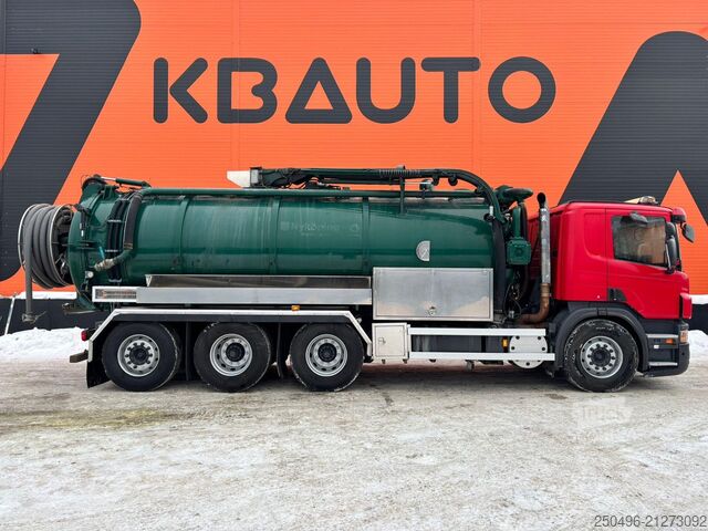 Camion aspirapolvere Scania P 420 8x4*4  Korp & son tank 14500 l + 1500 l /...