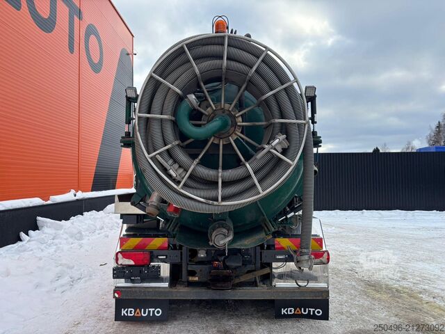 Camion aspirapolvere Scania P 420 8x4*4 Korp & son tank 14500 l + 1500 l /...