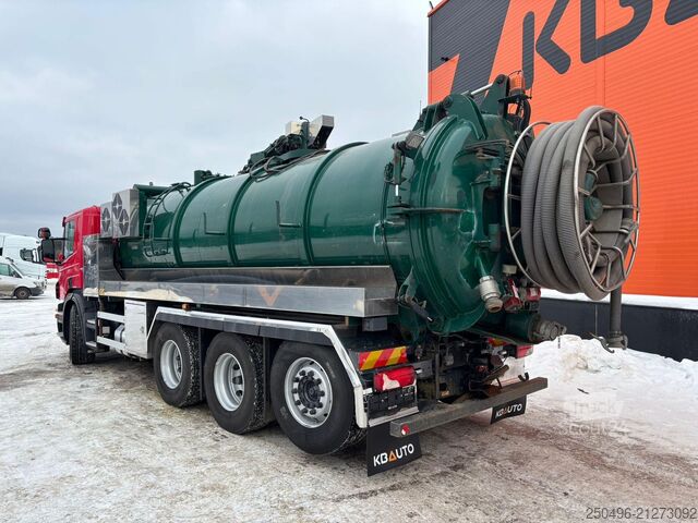 Camion aspirapolvere Scania P 420 8x4*4 Korp & son tank 14500 l + 1500 l /...