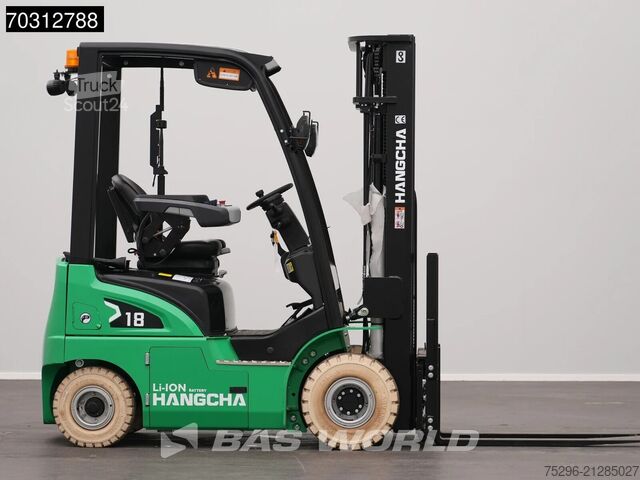 Carretilla elevadora Hangcha CPD18 Li-ion - Triplex - Free lift - Side shift