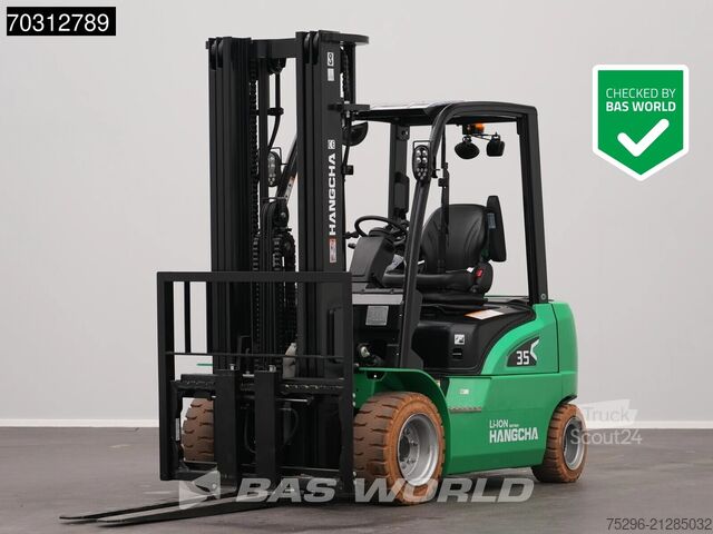 Carretilla elevadora Hangcha CPD35 Li-ion - Triplex - Free lift - Side shift