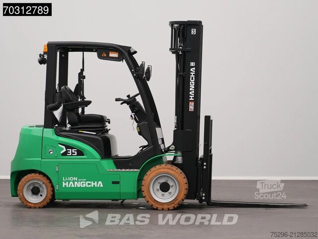 Carretilla elevadora Hangcha CPD35 Li-ion - Triplex - Free lift - Side shift