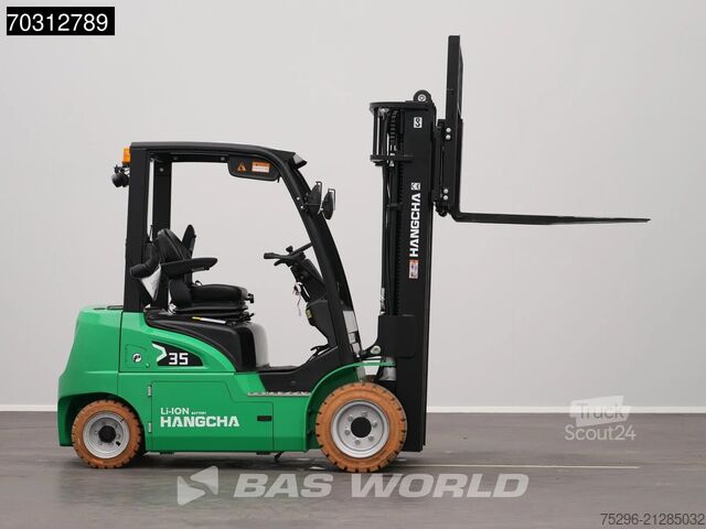 Carretilla elevadora Hangcha CPD35 Li-ion - Triplex - Free lift - Side shift