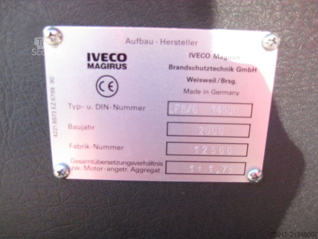 Itfaiye aracı IVECO FF 75E14 Feuerwehr LF 8/6 Magirus *TÜV 04-2027*