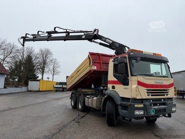 Üç taraflı damperli kamyon IVECO Trakker AD380T45 6x4 ¤5 manuell Intarder HIAB