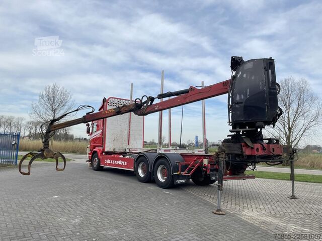 Prepravca dreva Scania R730 Woodtransport / 6x4 / Hiab Crane / Retarde...