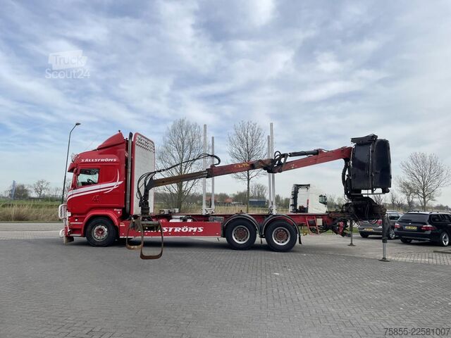 Prepravca dreva Scania R730 Woodtransport / 6x4 / Hiab Crane / Retarde...
