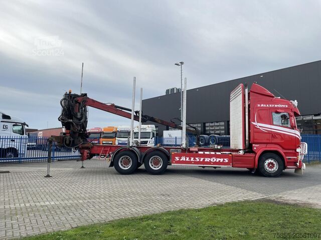 Přepravník dřeva Scania R730 Woodtransport / 6x4 / Hiab Crane / Retarde...