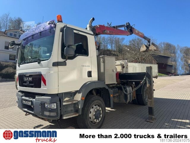 Kipper LKW MAN TGM 18.340 4x4 BB mit Penz Kran 11.83 SH, Funk