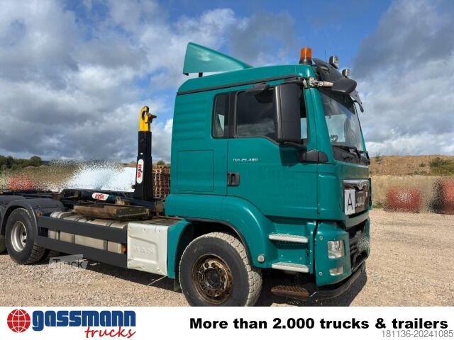 Abrollkipper MAN TGS 26.480 6x4/45 BL, Klima, Intarder, Hyva 20.60