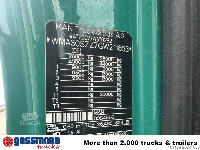 Abrollkipper MAN TGS 26.480 6x4 BL, Motorabtrieb, Navi, Intarder,