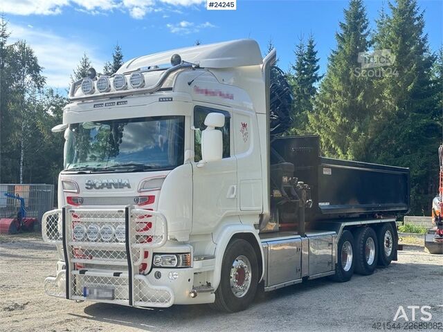 Vrachtwagen met kraan Scania R730 8x4 Tridem Hook/Crane Truck with Body and Str