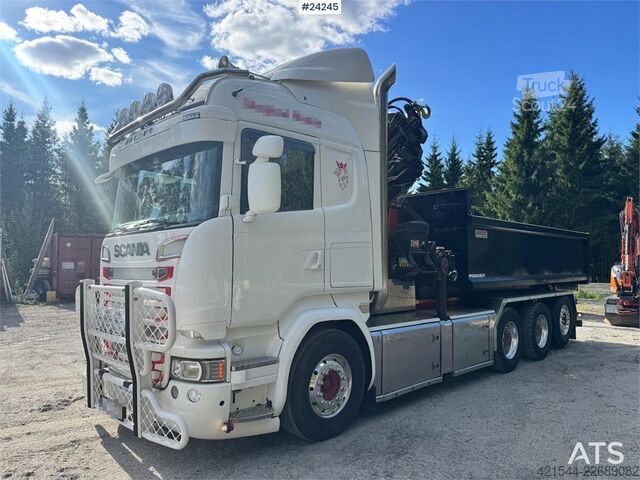 Vrachtwagen met kraan Scania R730 8x4 Tridem Hook/Crane Truck with Body and Str