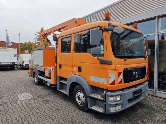 Φορτηγό με πλατφόρμα εργασίας MAN TGL 8.180 Doka 6 Sitzer Ruthmann Hubbühne
