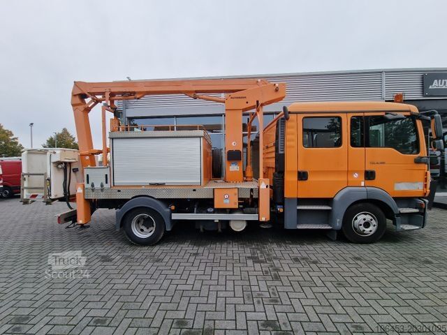 Φορτηγό με πλατφόρμα εργασίας MAN TGL 8.180 Doka 6 Sitzer Ruthmann Hubbühne