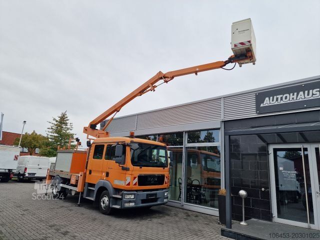Φορτηγό με πλατφόρμα εργασίας MAN TGL 8.180 Doka 6 Sitzer Ruthmann Hubbühne