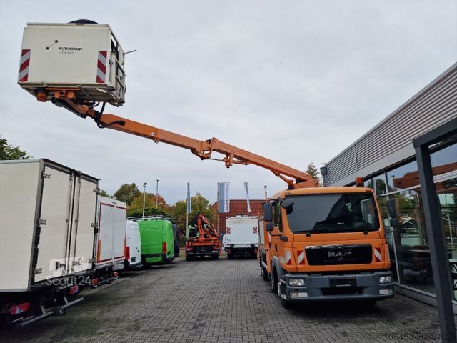 Φορτηγό με πλατφόρμα εργασίας MAN TGL 8.180 Doka 6 Sitzer Ruthmann Hubbühne