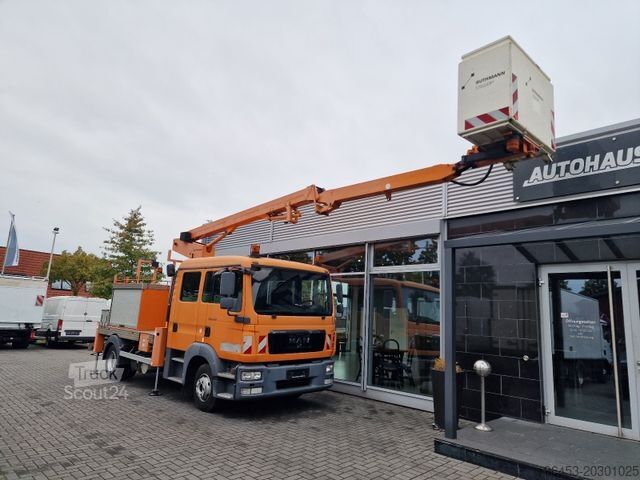 Φορτηγό με πλατφόρμα εργασίας MAN TGL 8.180 Doka 6 Sitzer Ruthmann Hubbühne