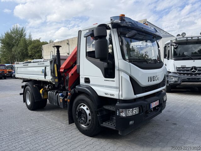 Háromirányú billenő teherautó Iveco EuroCargo 180-320 Kipper mit Kran Palfinger 12.501