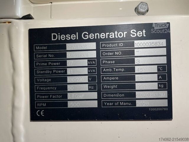 Generator set Kubota V3300-TE2BG2 - 40kVA Generator - DPX-20033