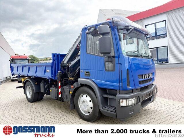 Tipper truck Iveco EuroCargo ML120E28K 4x2 mit Kran Hiab XS088 ES-3
