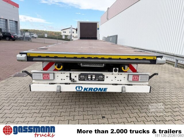 Open oplegger met zeil Krone SDP 27, Liftachse, Twist-Locks, 20/2x20/40Fuß,