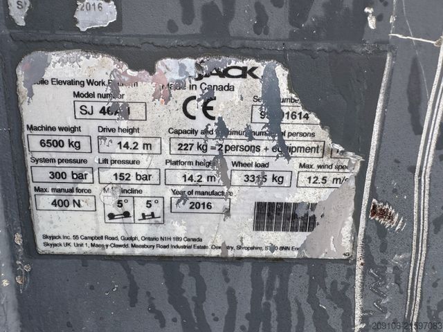 Telescopic work platform Skyjack SJ 46 Allrad 4x4 Diesel 16 Meter Telesko