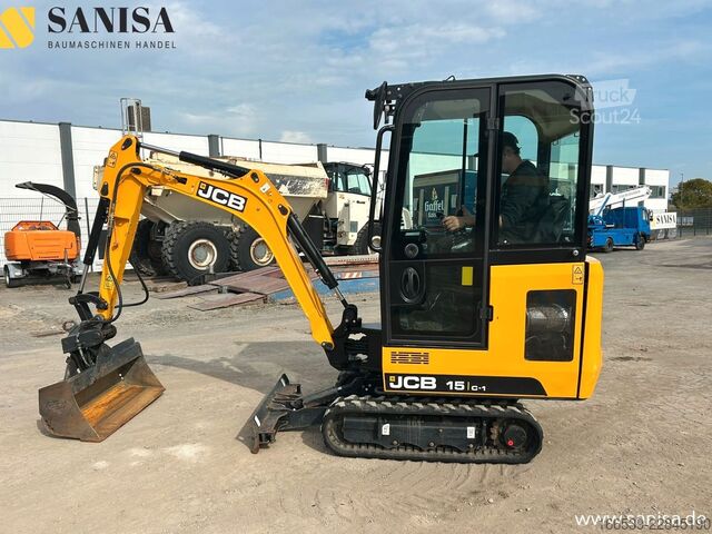 Minirýpadlo JCB 15C-1/SW/2xLöffel/1,7 t/Schwenkarm