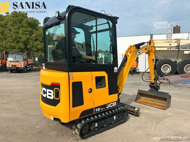 Minirýpadlo JCB 15C-1/SW/2xLöffel/1,7 t/Schwenkarm