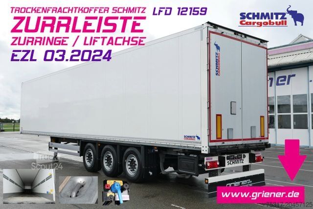 Semirimorchio furgonato SCHMITZ CARGOBULL SKO/SBO  24 ZURRLEISTE / ZURRINGE / LIFTACHSE