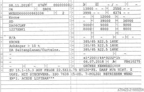 Semirremolque abierto con toldo KRONE SDP 27 eLB50-CS*LiftA*Edscha
