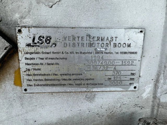 Camión bomba de hormigón MERCEDES-BENZ SK 2631 6X4 LSB 36M BETONPOMP 370 BAR