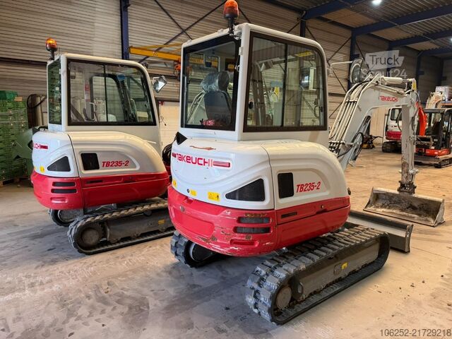 Miniekskavators Takeuchi TB235-2 *1134H ORIGINAL* - 3  BUCKETS / LÖFFEL ...
