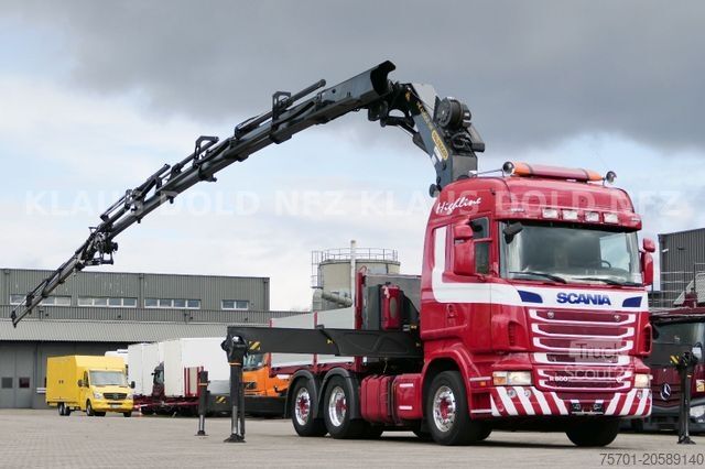 Autocarro con cassone fisso SCANIA R500 Pritsche Kran Palfinger Lift-/Lenkachse Eu5