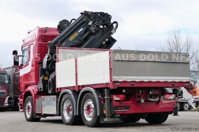 Autocarro con cassone fisso SCANIA R500 Pritsche Kran Palfinger Lift-/Lenkachse Eu5