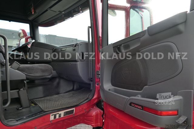 Camión de plataforma SCANIA R500 Pritsche Kran Baustoffanhänge