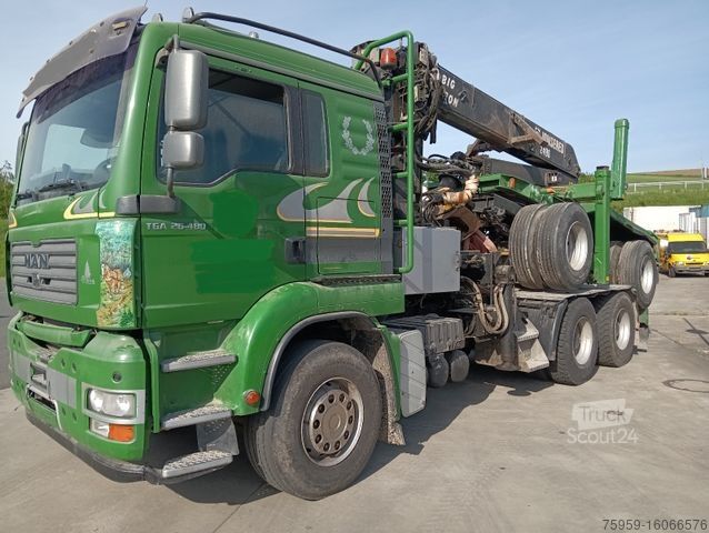 Timber transporter MAN TGA 26.480 6x4 BB Langholz Loglift BigJon 2490