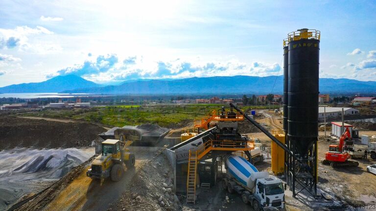 Mobilná betonáreň FABO mobile concrete mixing plants 100 m³/h Mobile Concrete Mixing Plant