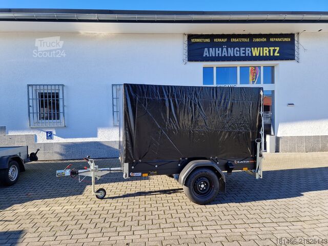 Személyautó utánfutó Saris DV 135 mit Hochplane black  hochwertig gebremst direkt von ANHÄNGERWIRTZ online