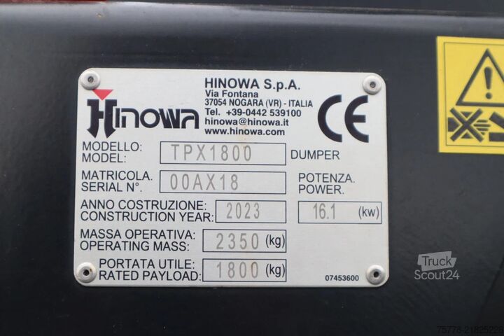Reachtruck Hinowa TPX1800 | TRACKED FORKLIFT | 1.8 TON | EXT FORKS