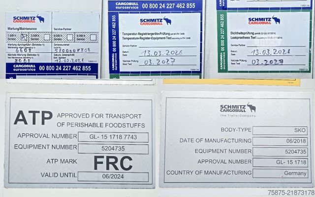 Refriģeratora puspiekabe SCHMITZ CARGOBULL FP45 Bi-Temp / Multitemp 2x Liftachse Palettenka