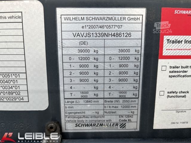 Semi-reboque aberto com lona SCHWARZMÜLLER S1*Joloda*Quick Slider*RSAB*Getränke*Code XL*