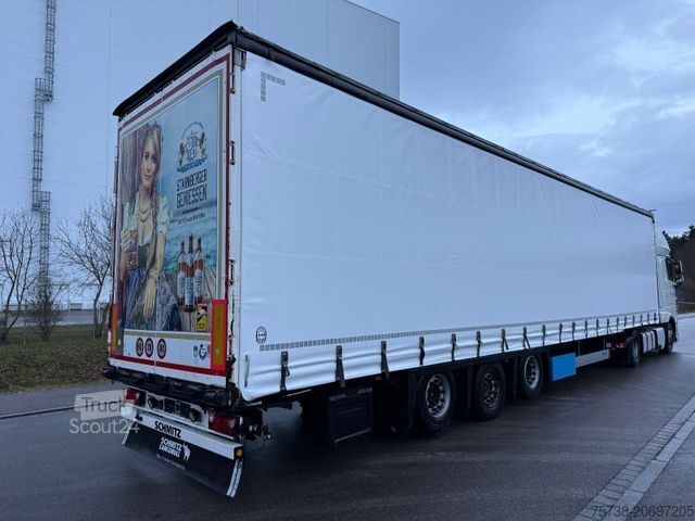 Auflieger mit Pritsche & Plane SCHMITZ CARGOBULL SCS24 MEGATRAILER/LUFT-LIFT/Hubdach/2xLIFT-ACHSE