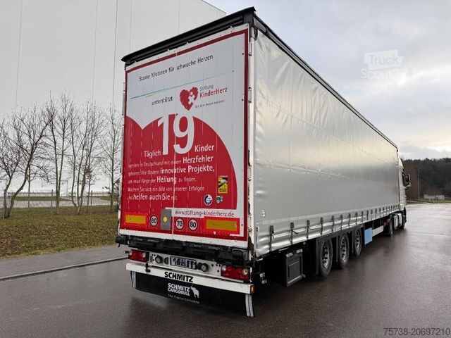 Auflieger mit Pritsche & Plane SCHMITZ CARGOBULL SCS24 MEGATRAILER/LUFT-LIFT/Hubdach/2xLIFT-ACHSE
