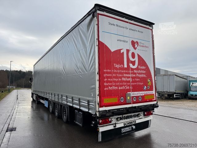Auflieger mit Pritsche & Plane SCHMITZ CARGOBULL SCS24 MEGATRAILER/LUFT-LIFT/Hubdach/2xLIFT-ACHSE